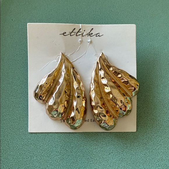 Ettika Gold Tone Sculptural Earrings - Picture 1 of 2